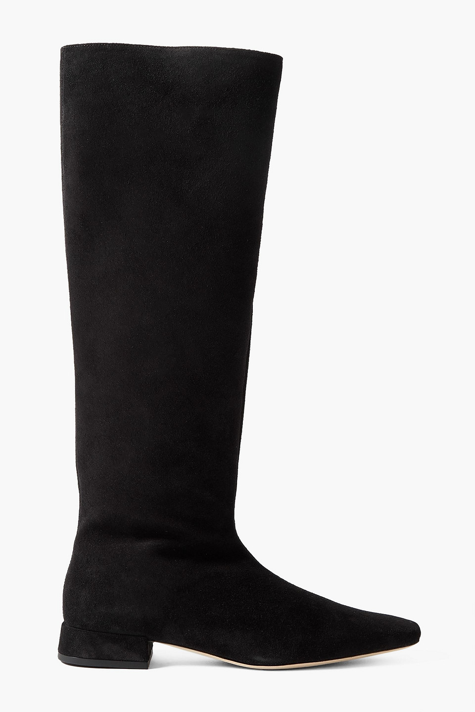 Staud Olga Suede Knee Boots In Black