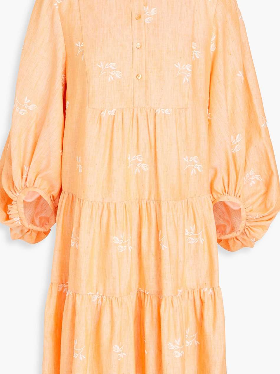 winona tiered embroidered cotton-blend mini shirt dress