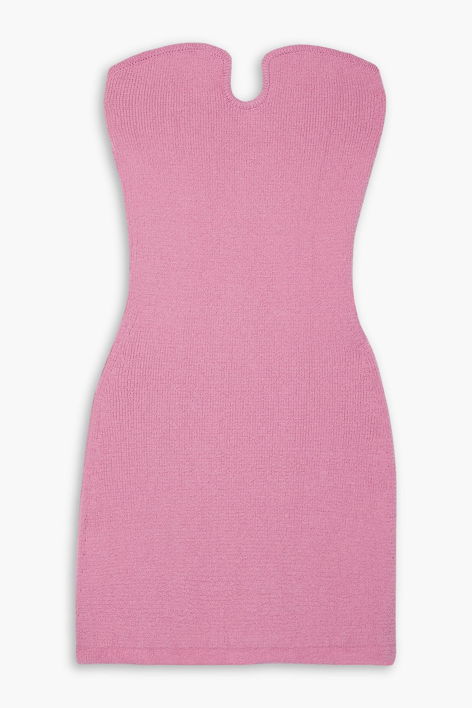 Shop Nanushka Cold-shoulder Cotton-blend Jute Mini Dress In Pink