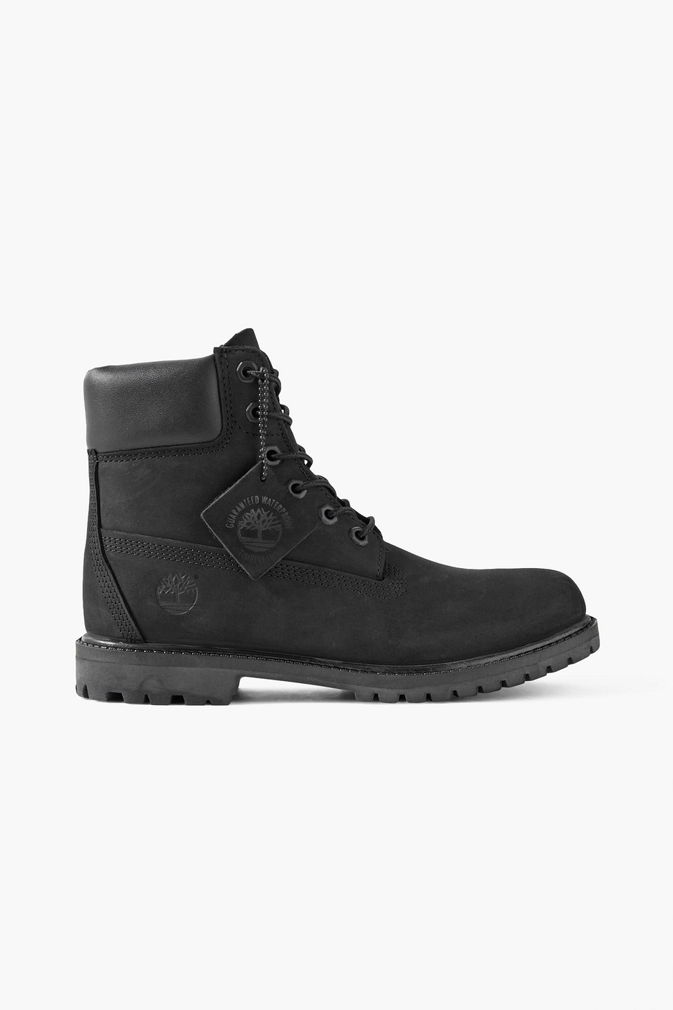 Timberland Premium Leather-trimmed Nubuck Ankle Boots In Black