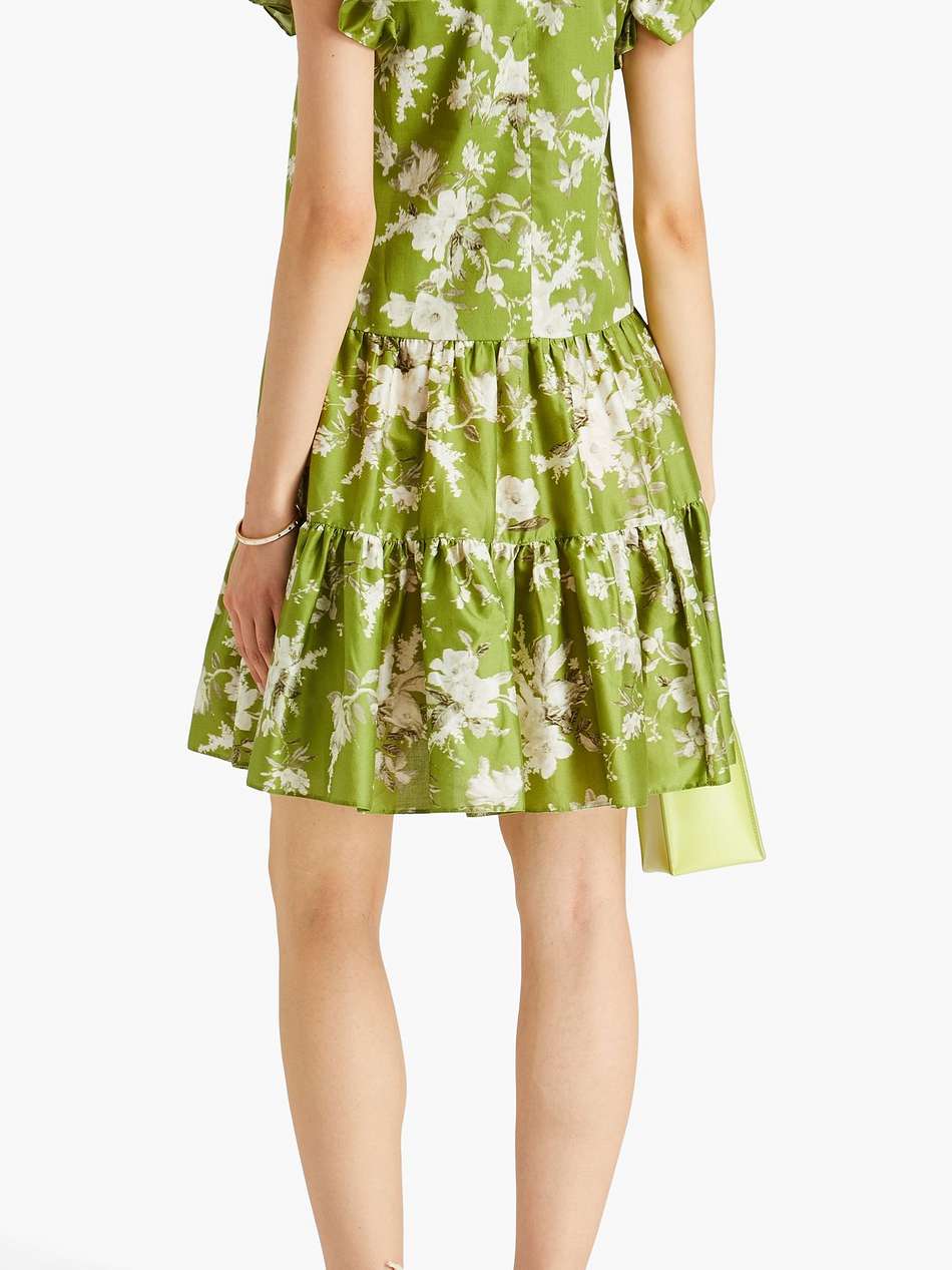 dalia tiered floral-print cotton-poplin mini dress