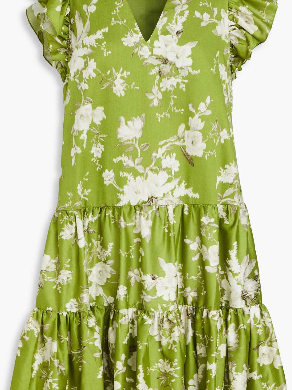 dalia tiered floral-print cotton-poplin mini dress