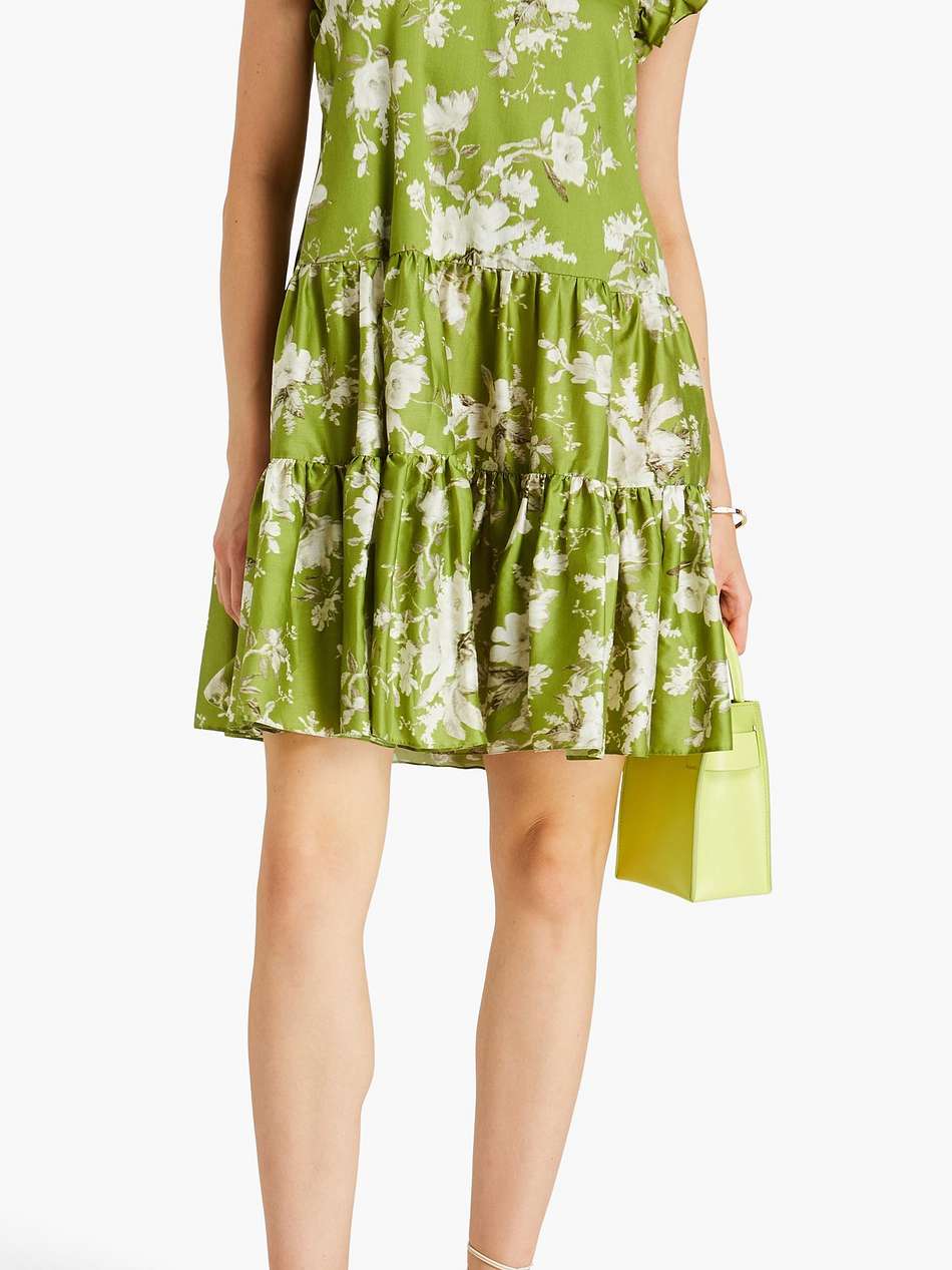 dalia tiered floral-print cotton-poplin mini dress
