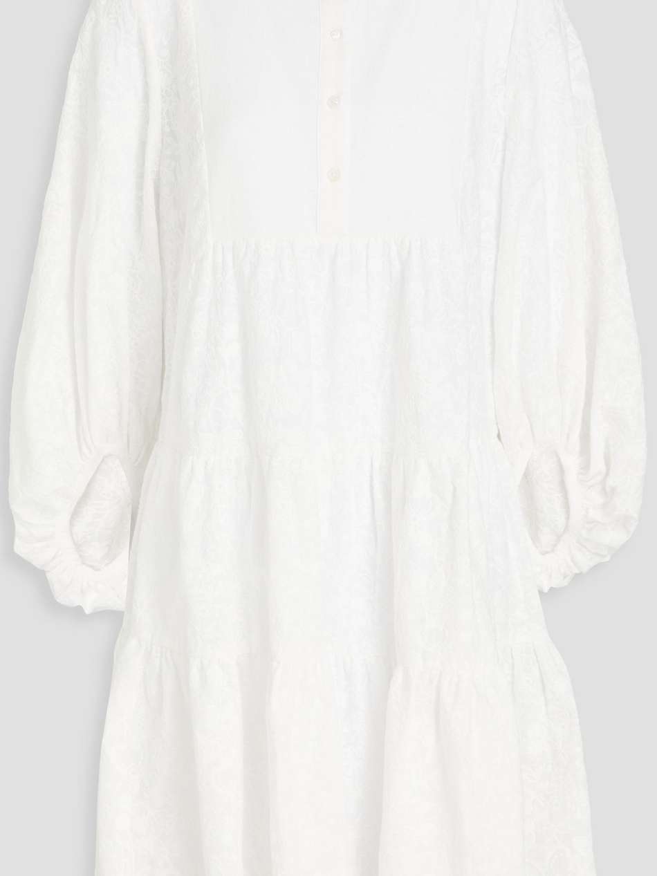 winona tiered embroidered cotton mini shirt dress