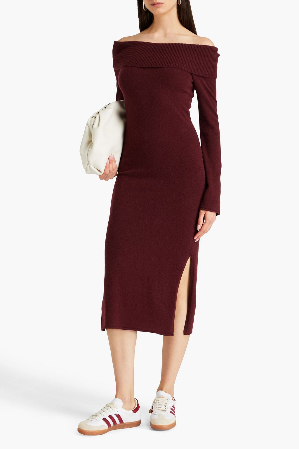 NAADAM Off-the-shoulder cashmere midi dress