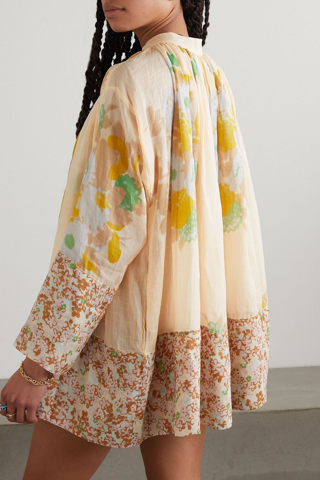 YVONNE S Priest floral-print linen mini dress