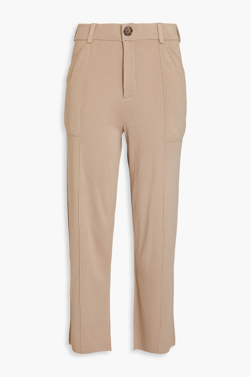 Naadam Cropped Knitted Straight-leg Trousers In Neutral
