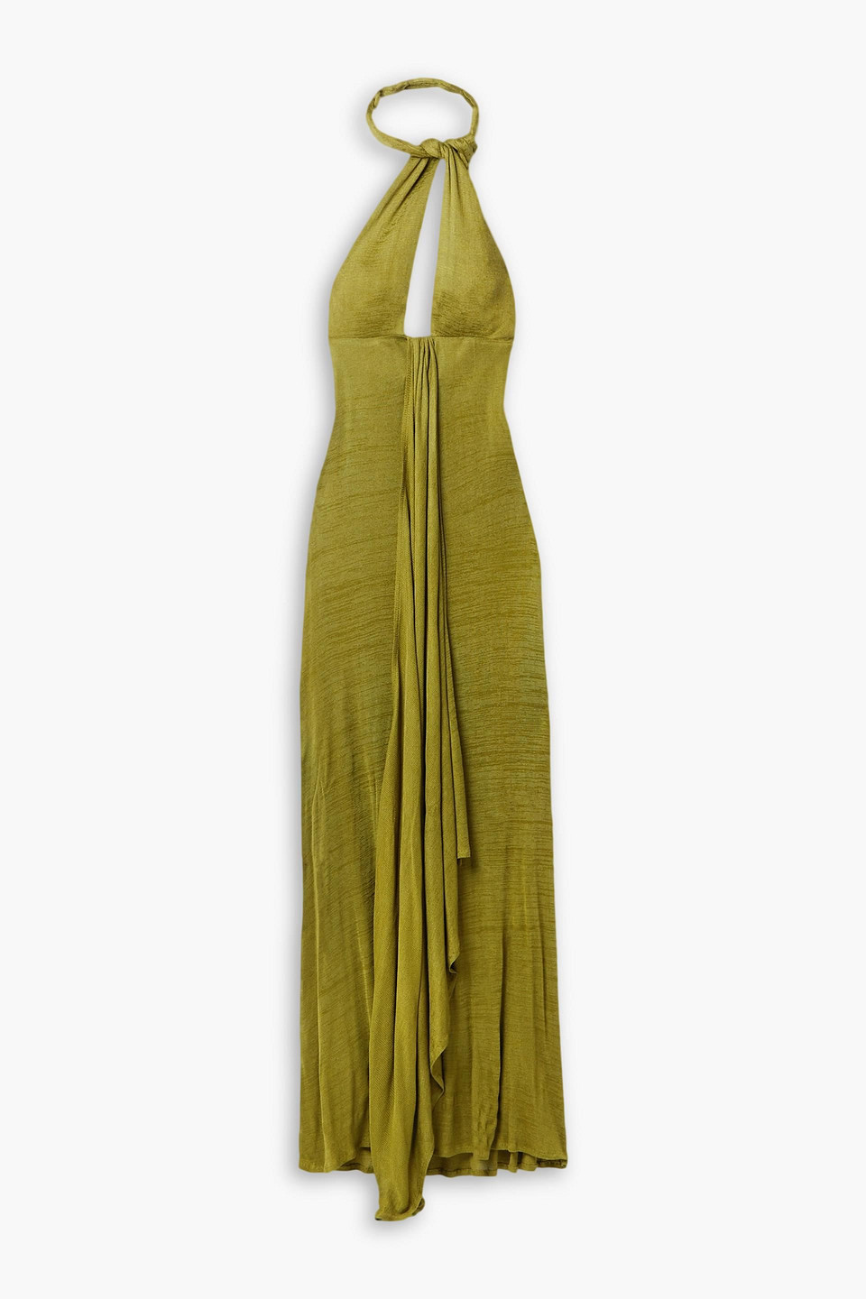 Savannah Morrow Mariella Convertible Ribbed Jersey Maxi Dress In Army Green