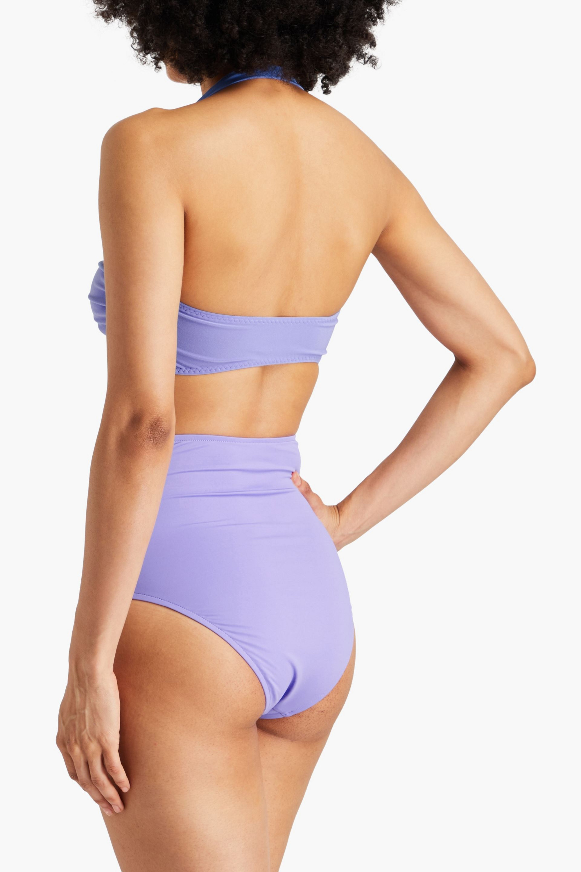 Norma Kamali Tie-front ruched halterneck bikini top thumbnail