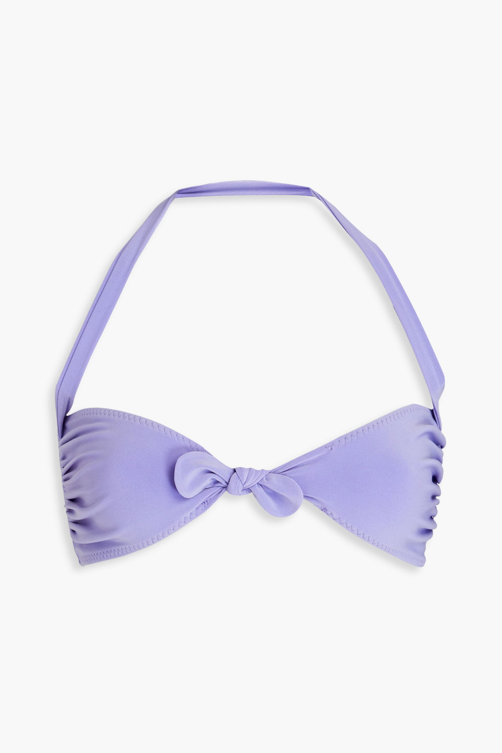 Norma Kamali Tie-front ruched halterneck bikini top thumbnail