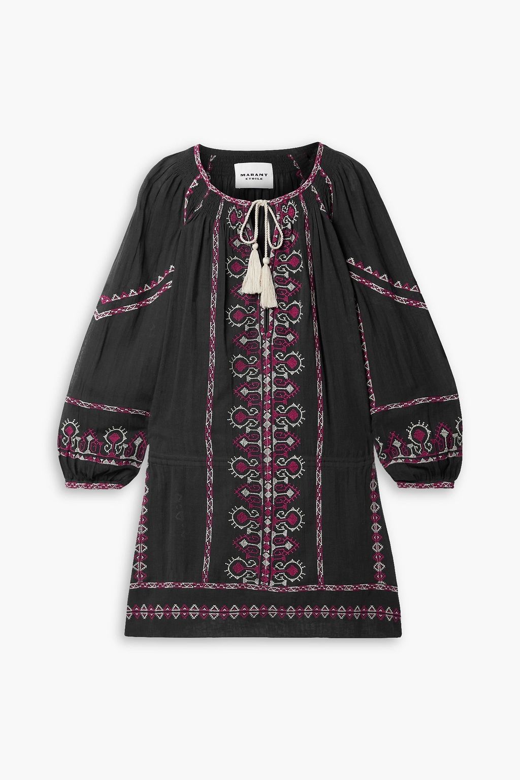MARANT ETOILE Embroidered cotton gauze mini dress THE OUTNET
