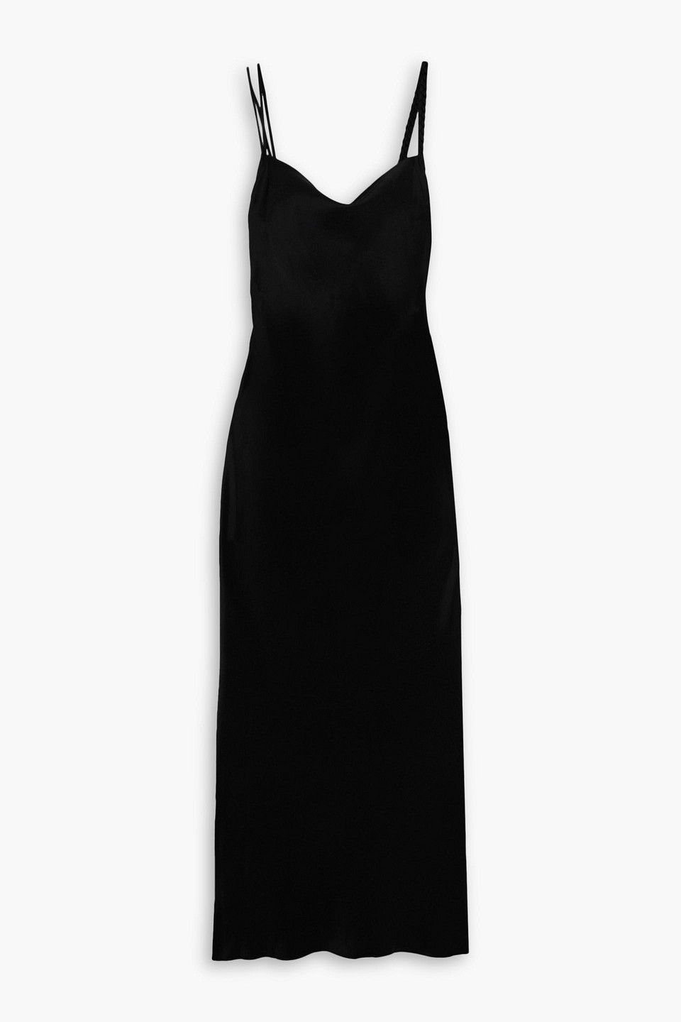 Nanushka Fiore Open-back Satin Midi Dress In Black