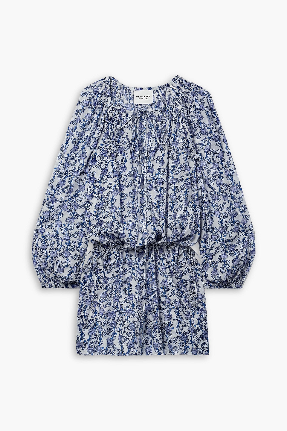 Isabel Marant Étoile Parsley Floral-print Cotton-voile Mini Dress In Royal Blue