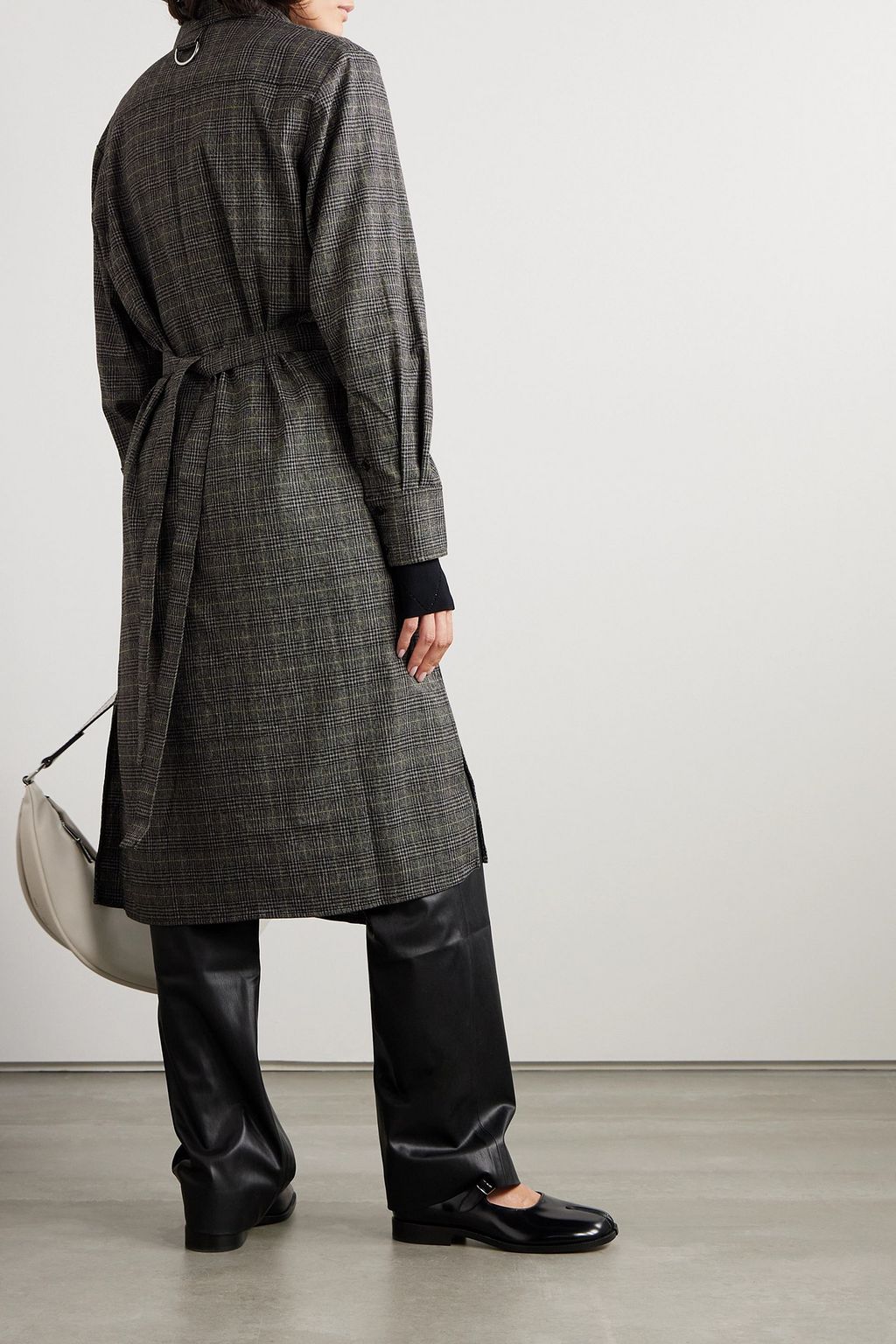 PROENZA SCHOULER PSWL Belted checked woven midi shirt dress
