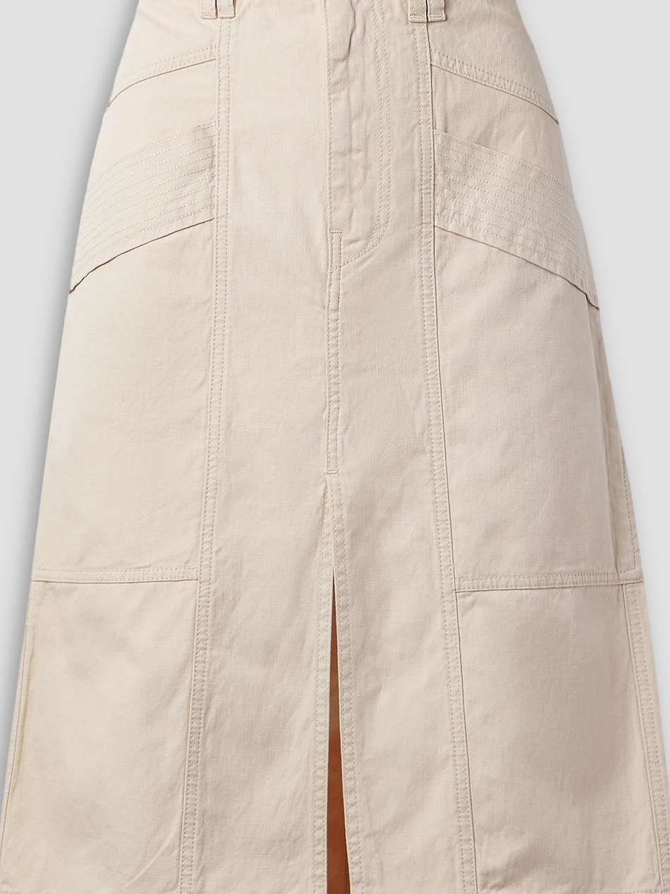 prime cotton and linen-blend canvas skirt
