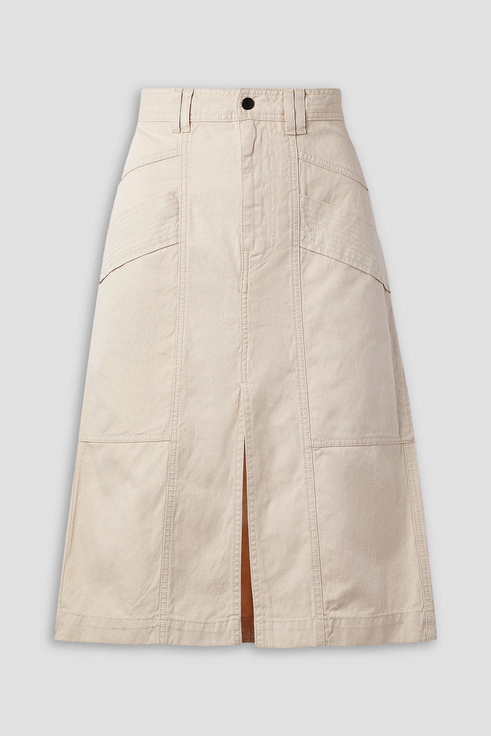 Isabel Marant Étoile Prime Cotton And Linen-blend Canvas Skirt In Ecru