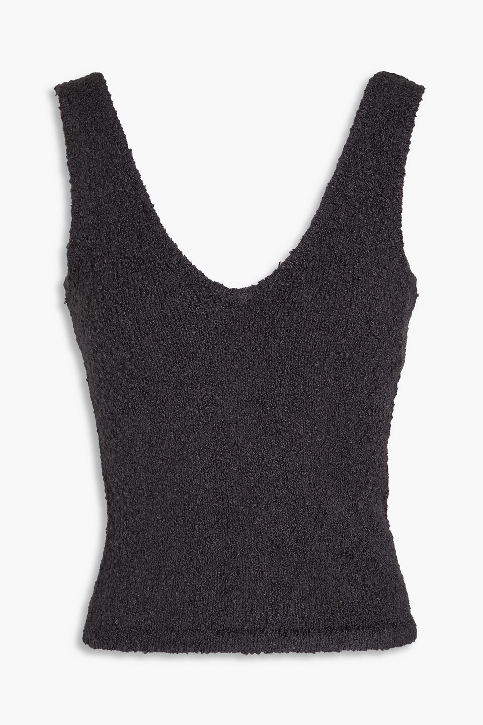 Naadam Bouclé-knit Top In Dark Gray