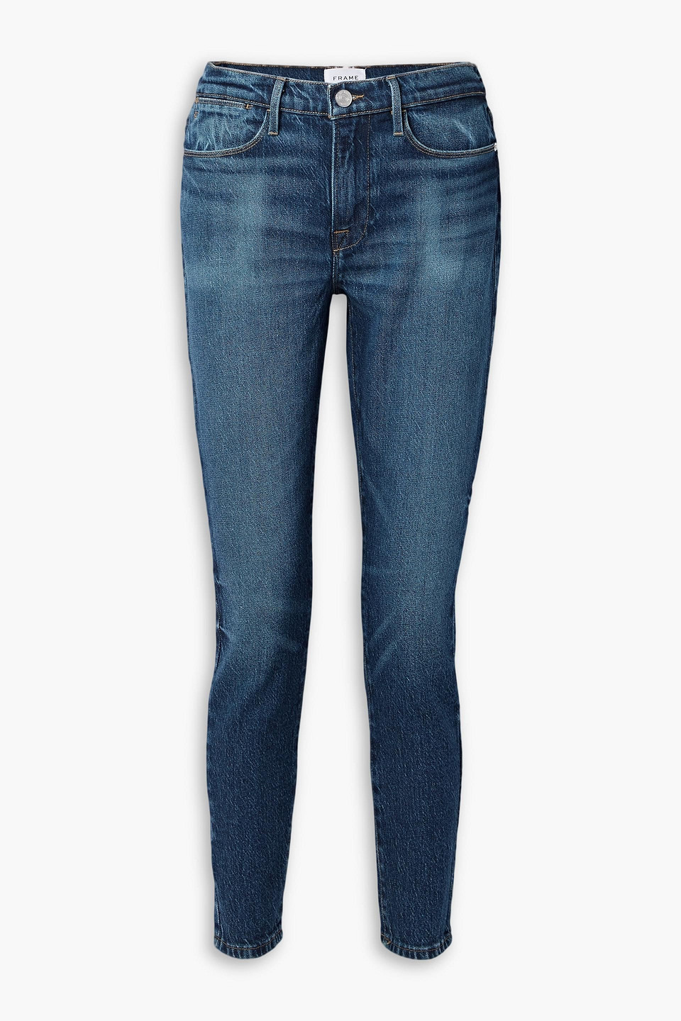 Frame Le High Skinny Jeans In Dark Denim