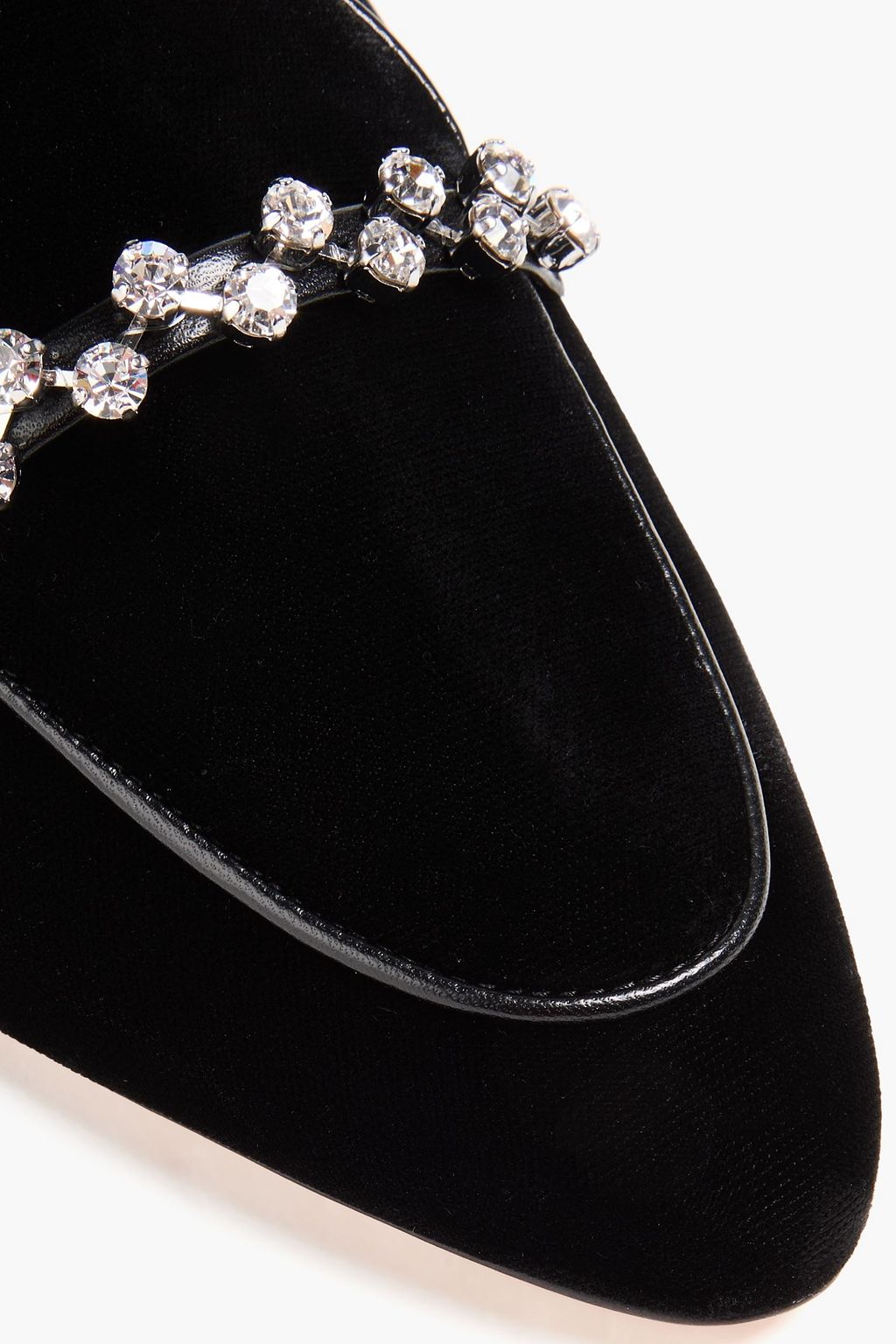 MALONE SOULIERS حذاء لوفر "برونا" من المخمل المزيّن