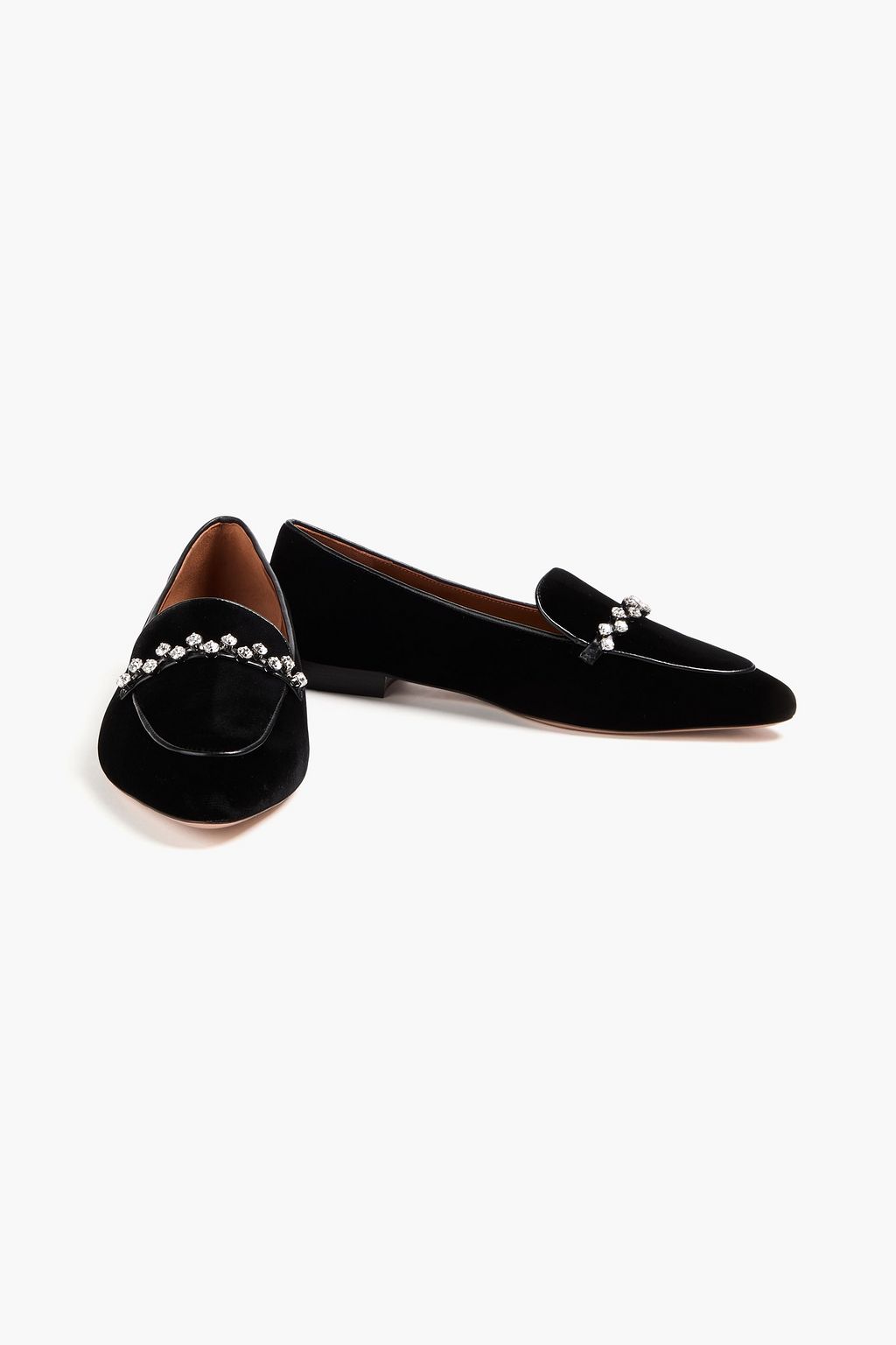 MALONE SOULIERS حذاء لوفر "برونا" من المخمل المزيّن