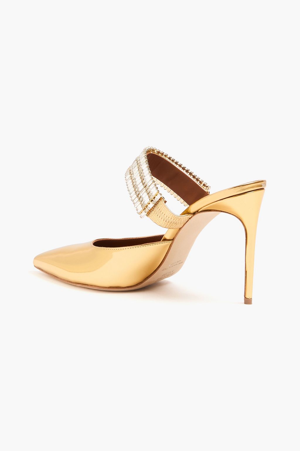 MALONE SOULIERS Jolie 90 embellished mirrored-leather mules