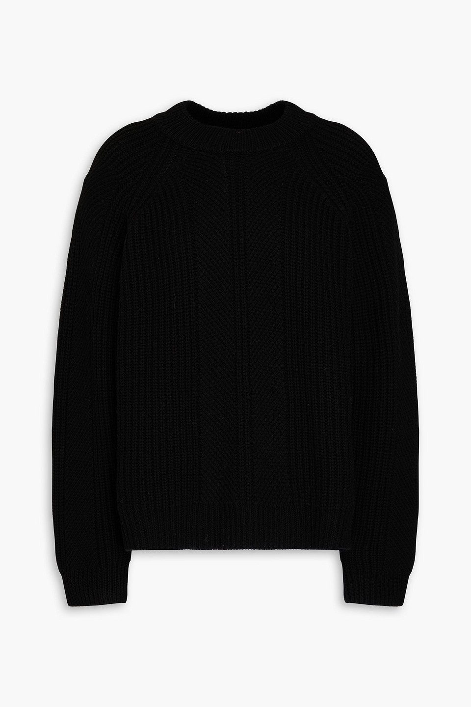 Naadam Ribbed Wool And Cashmere-blend Sweater In Black
