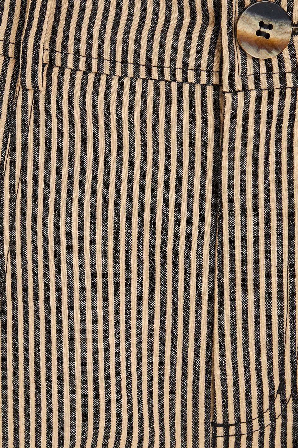 Ganni Striped Cotton-blend Cargo Pants In Black