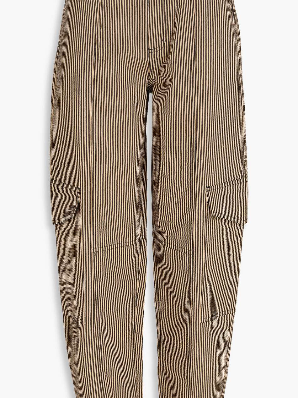 striped cotton-blend cargo pants