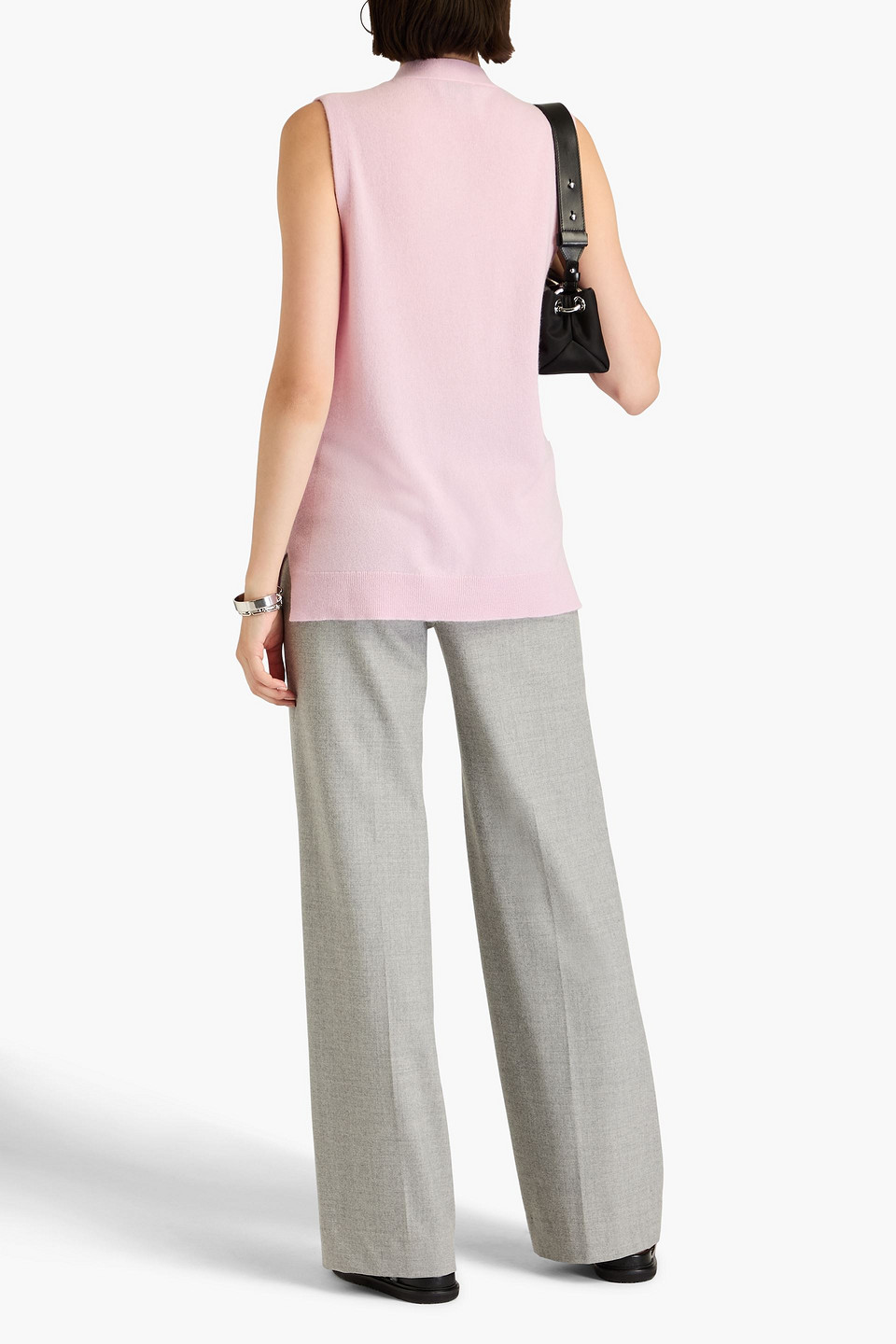 GANNI MERINO WOOL AND CASHMERE-BLEND CARDIGAN