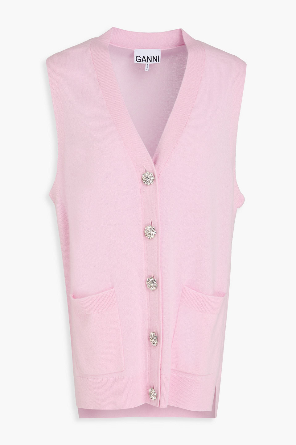 GANNI - Merino wool and cashmere-blend cardigan - Pink - XS