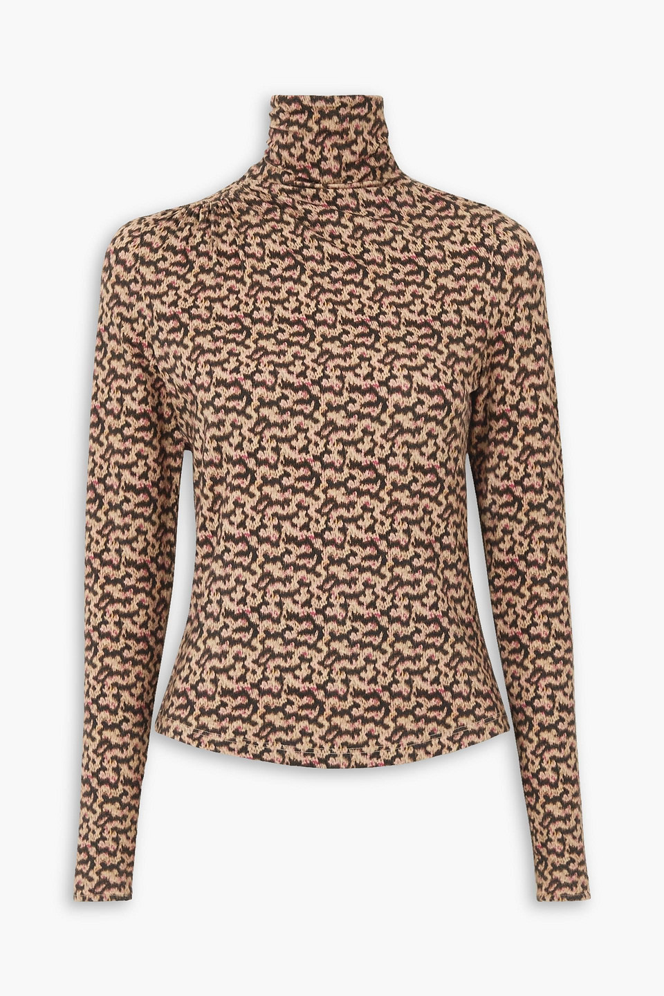 Isabel Marant Étoile Printed Jersey Turtleneck Top In Sand