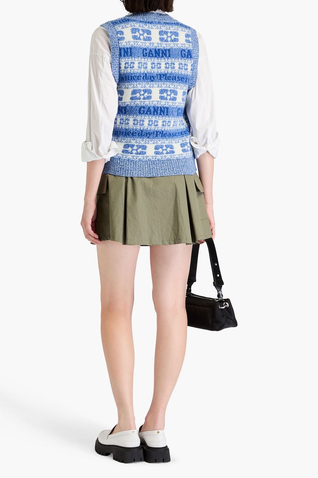 GANNI Jacquard-knit vest