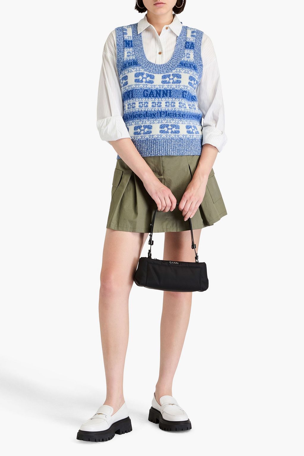 GANNI Jacquard-knit vest