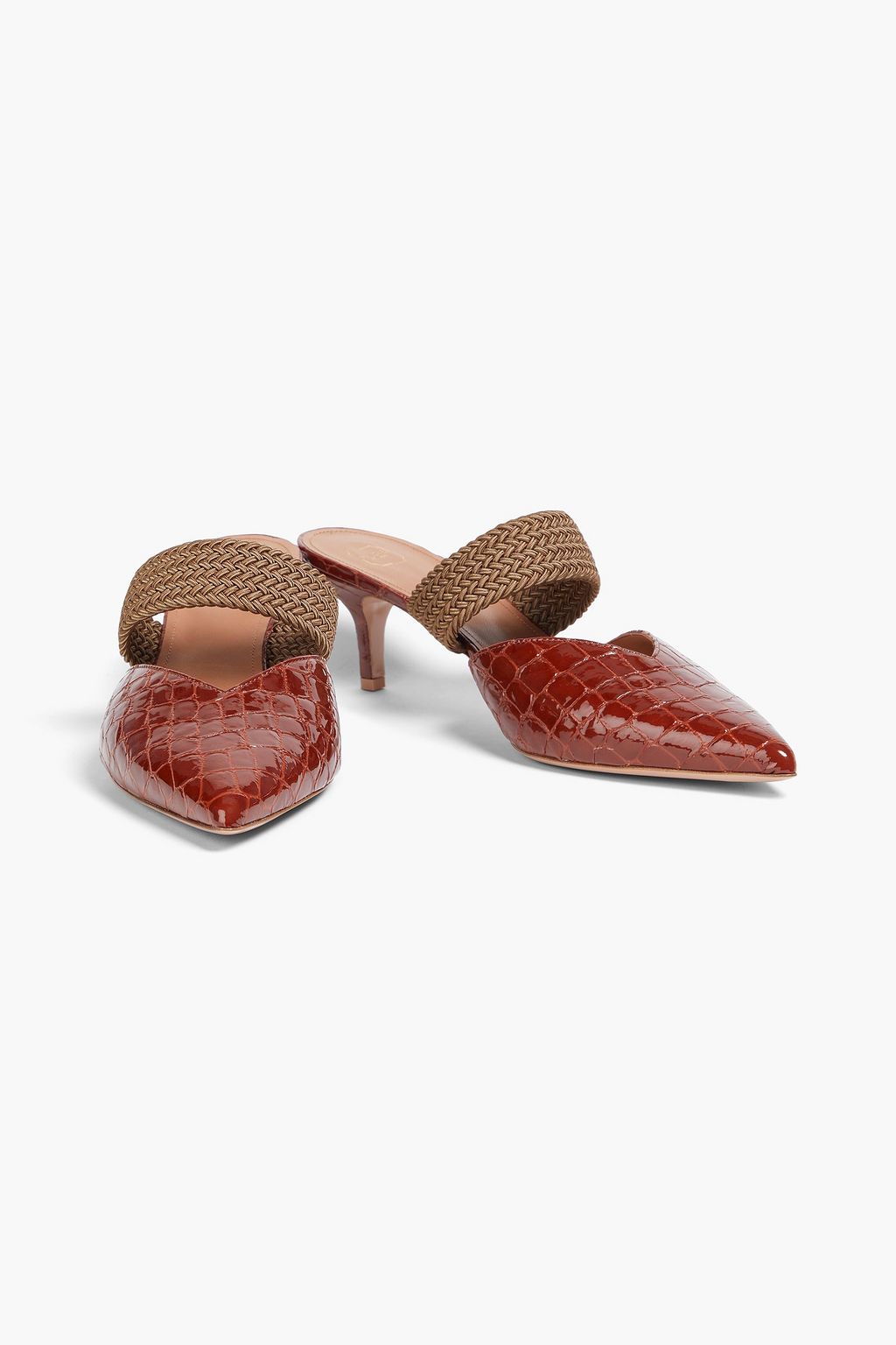MALONE SOULIERS حذاء ميول Maisie 45 من الجلد بنقشة جلد التمساح وبحواف من الأحبال