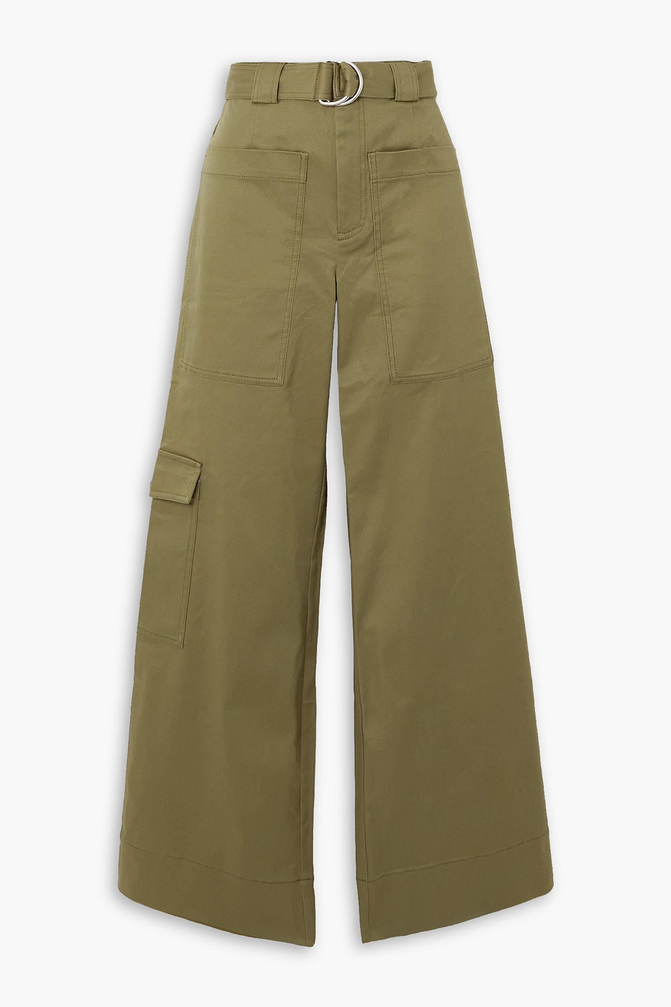 Proenza Schouler Cotton Cargo Pants In Army Green