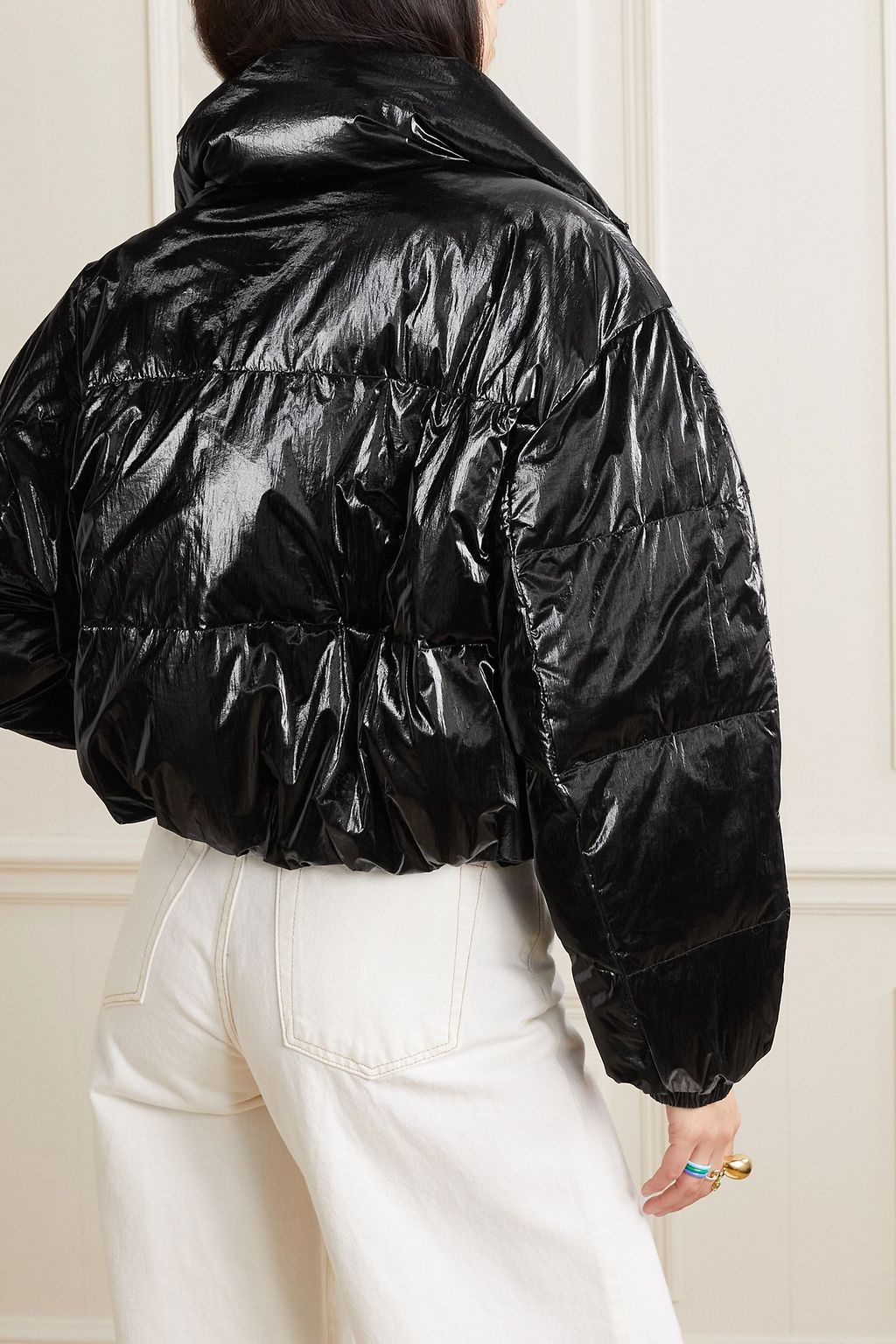 MARANT ÉTOILE Telia cropped padded quilted glossed-shell jacket