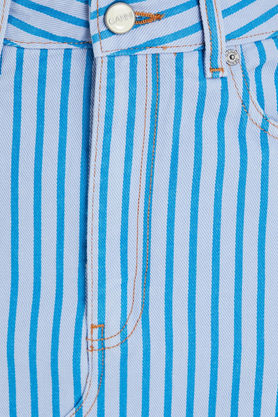 GANNI STRIPED DENIM SKIRT