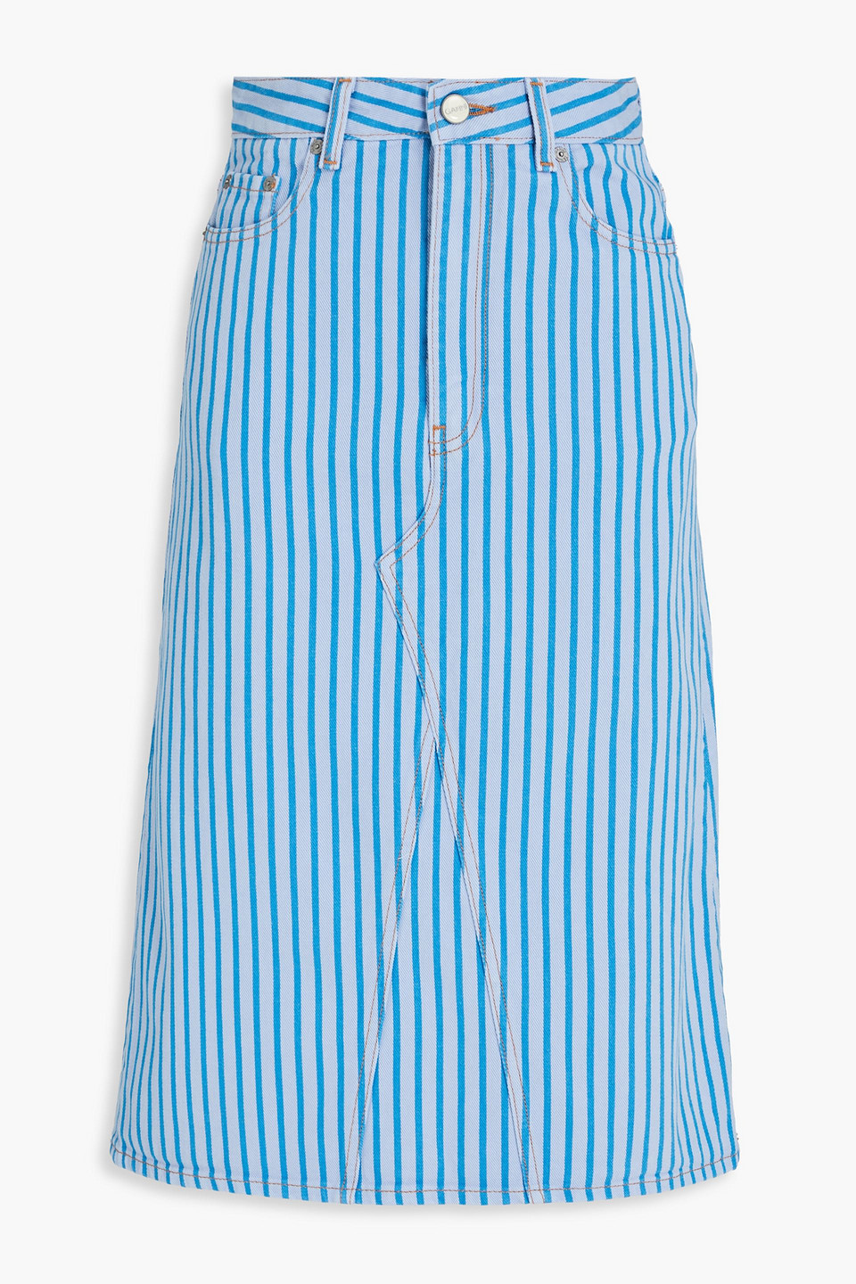 GANNI STRIPED DENIM SKIRT