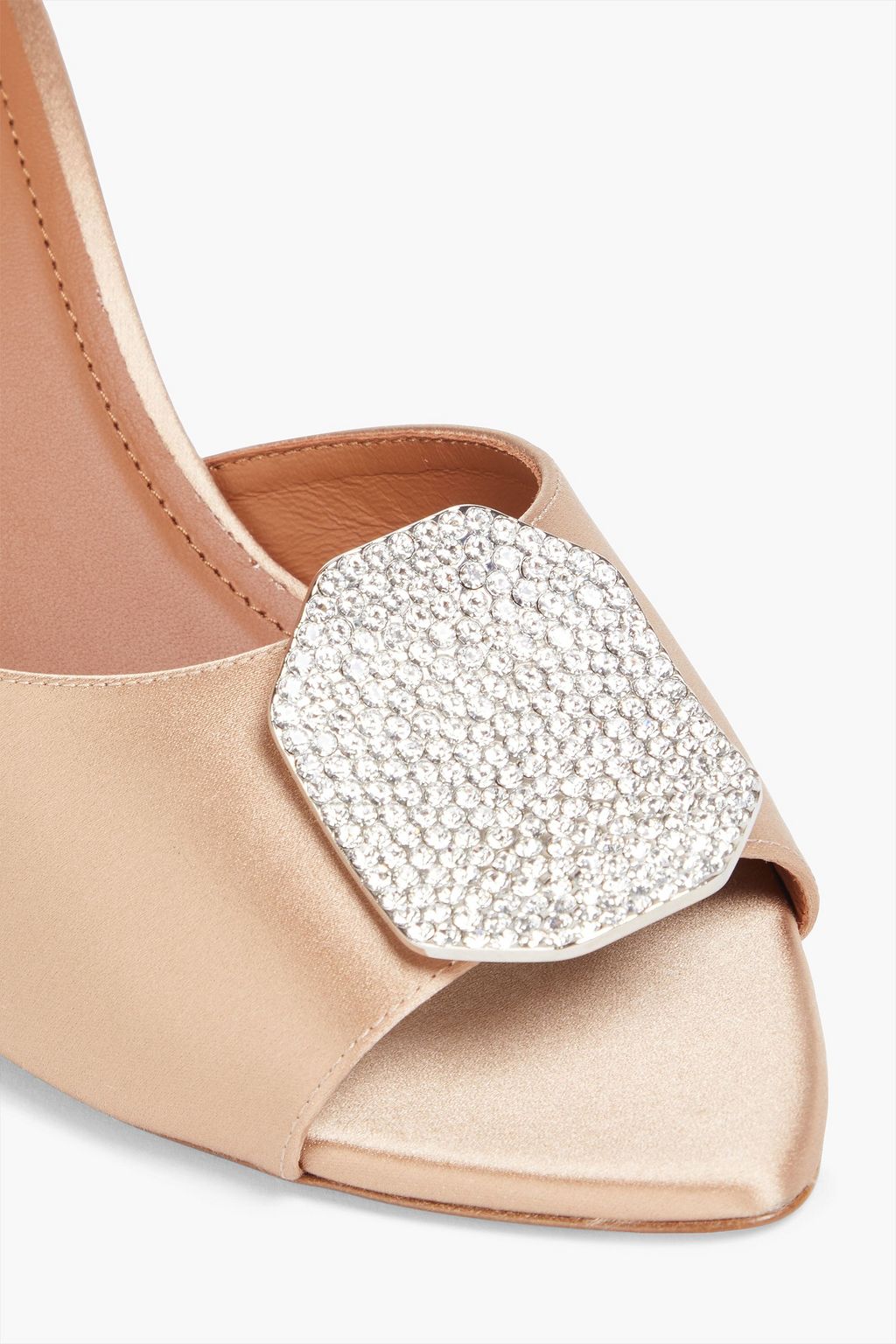 MALONE SOULIERS Josia crystal-embellished satin mules