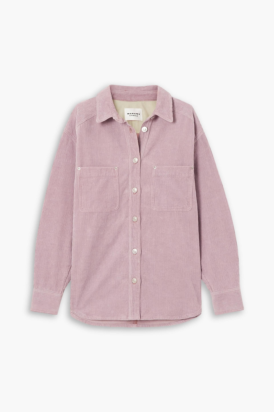 Isabel Marant Étoile Randal Cotton And Linen-blend Corduroy Shirt In Lilac