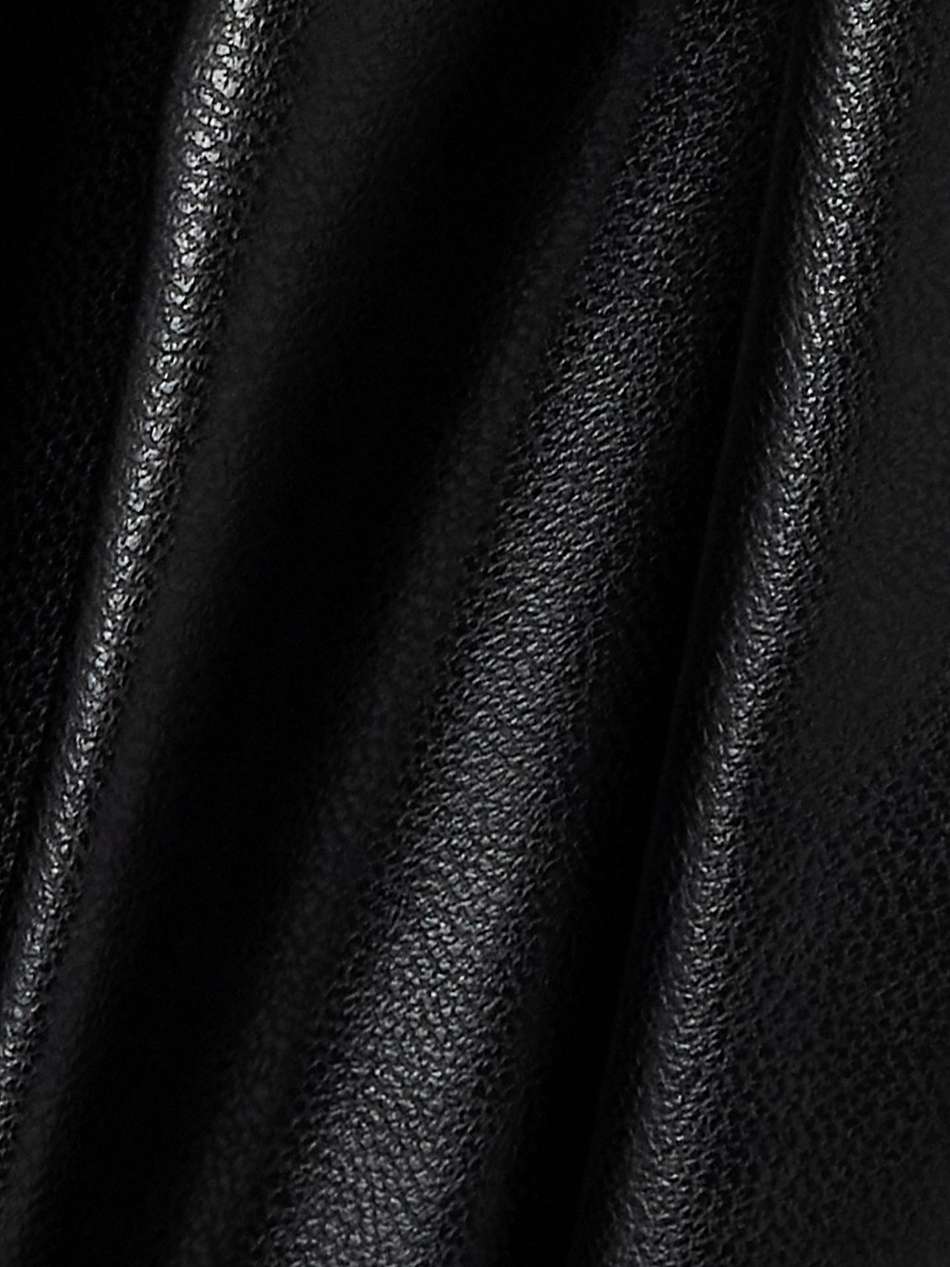 balesi ruched faux leather mini dress