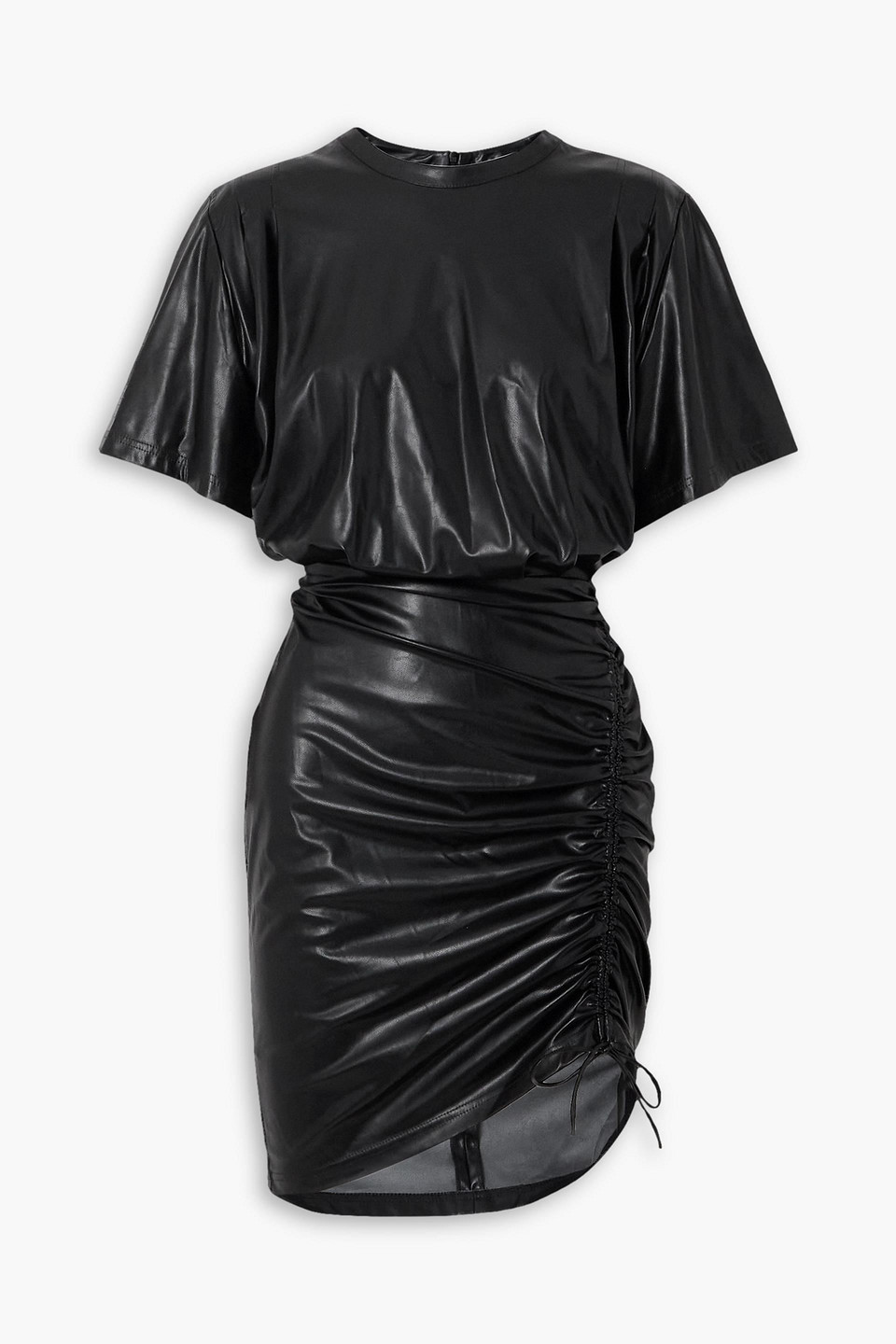 Marant Étoile Balesi ruched faux leather mini dress