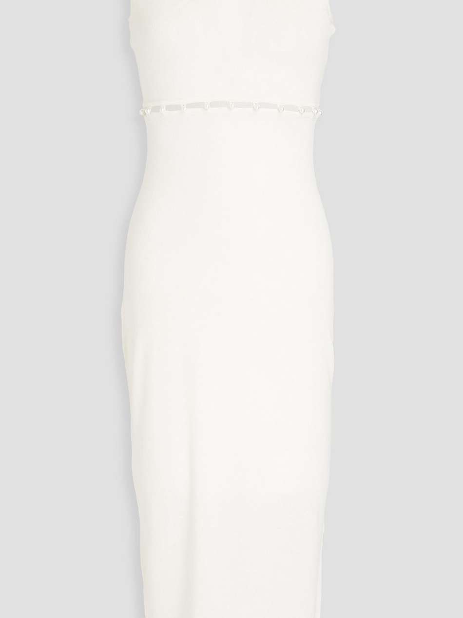 cutout button-embellished cupro-blend midi dress