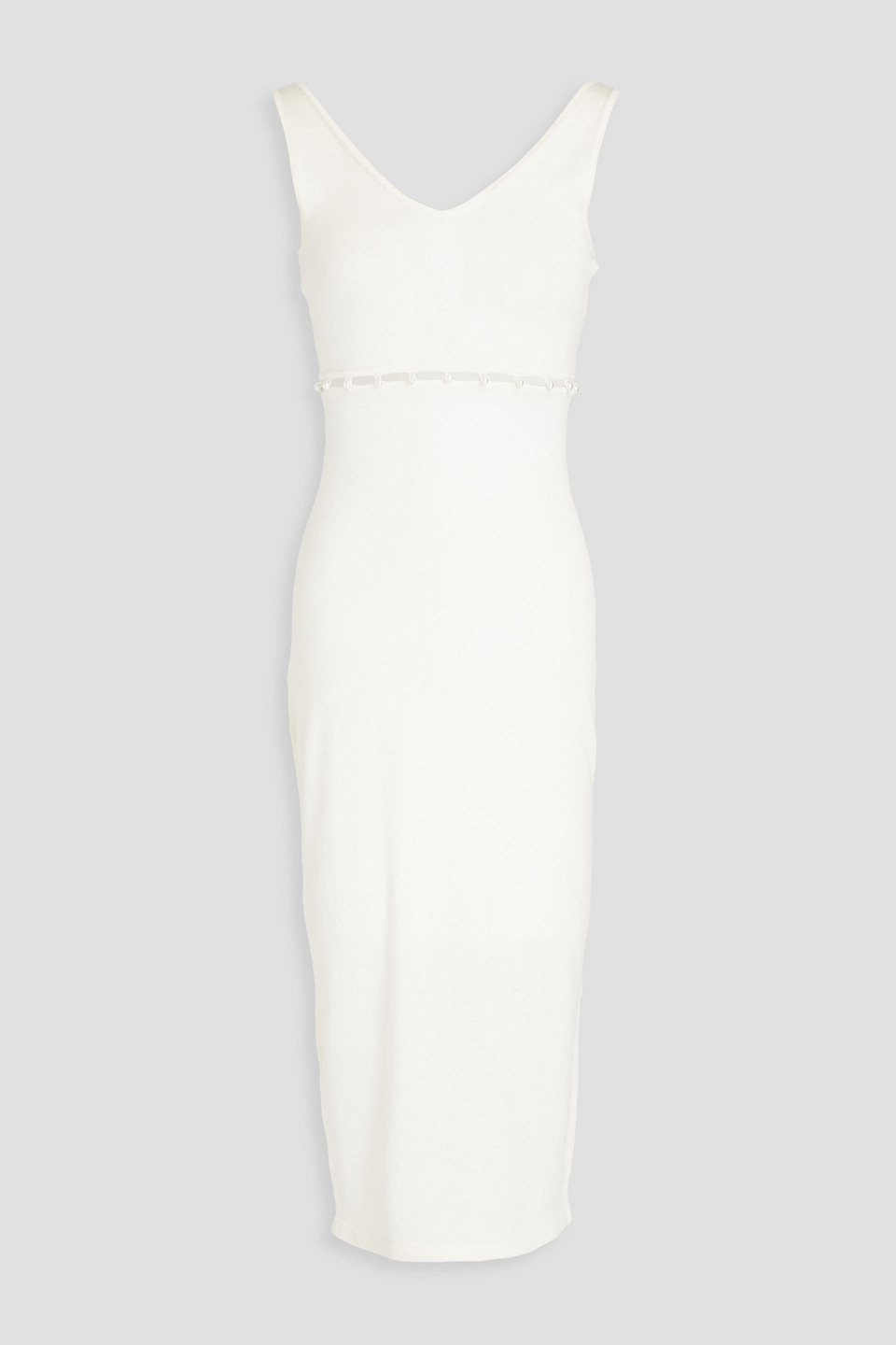 Naadam Cutout Button-embellished Cupro-blend Midi Dress In White