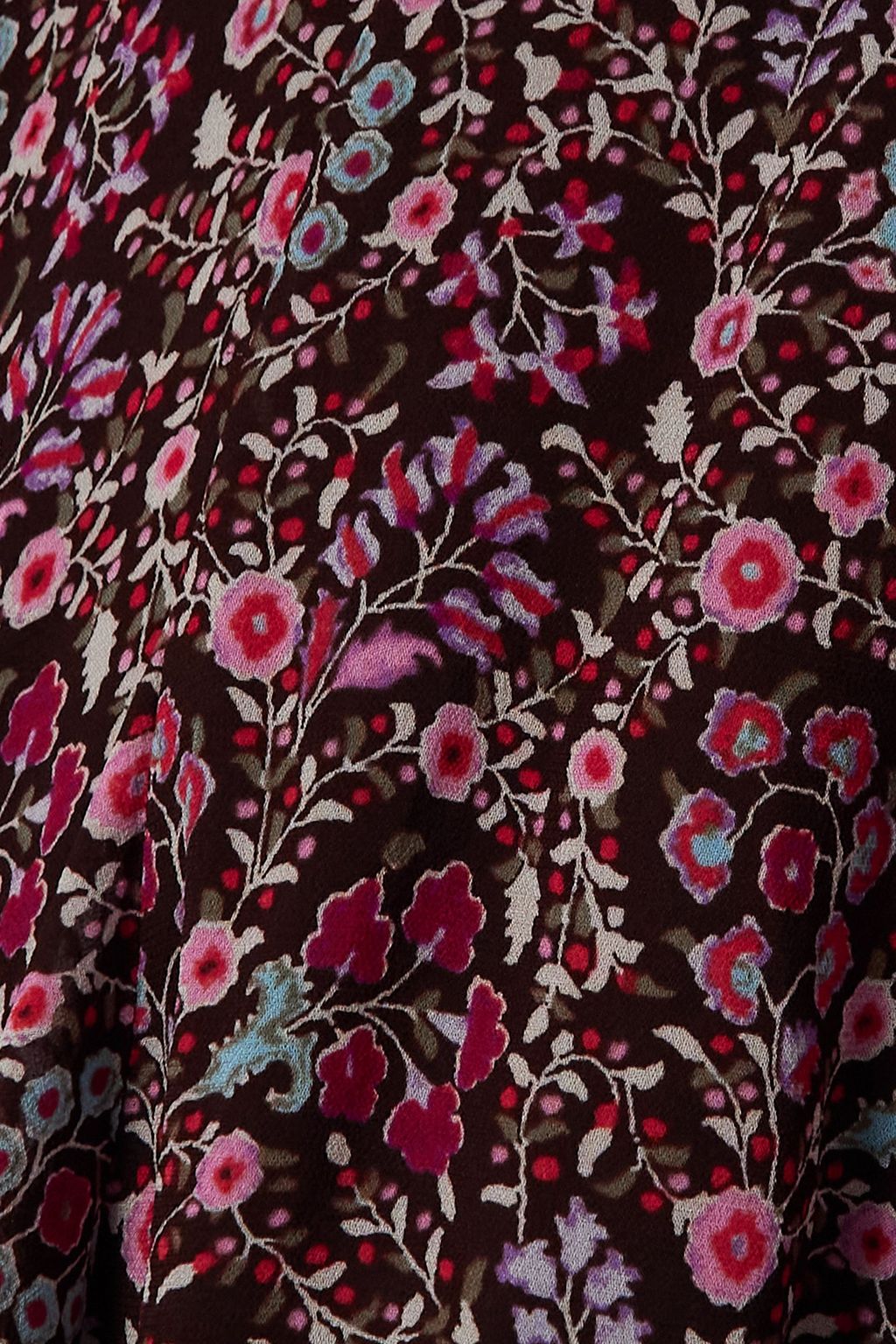MARANT ÉTOILE فستان قصير «نوان» من قماش الجورجيت بتصميم مزموم مزين بطبعات على شكل زهور