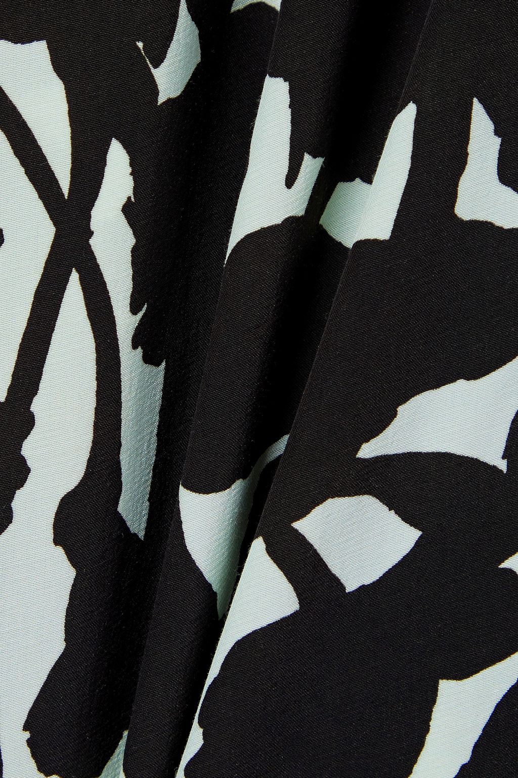 PROENZA SCHOULER PSWL فستان متوسّط الطول بأسلوب القميص من البوبلين بطبعات وحزام