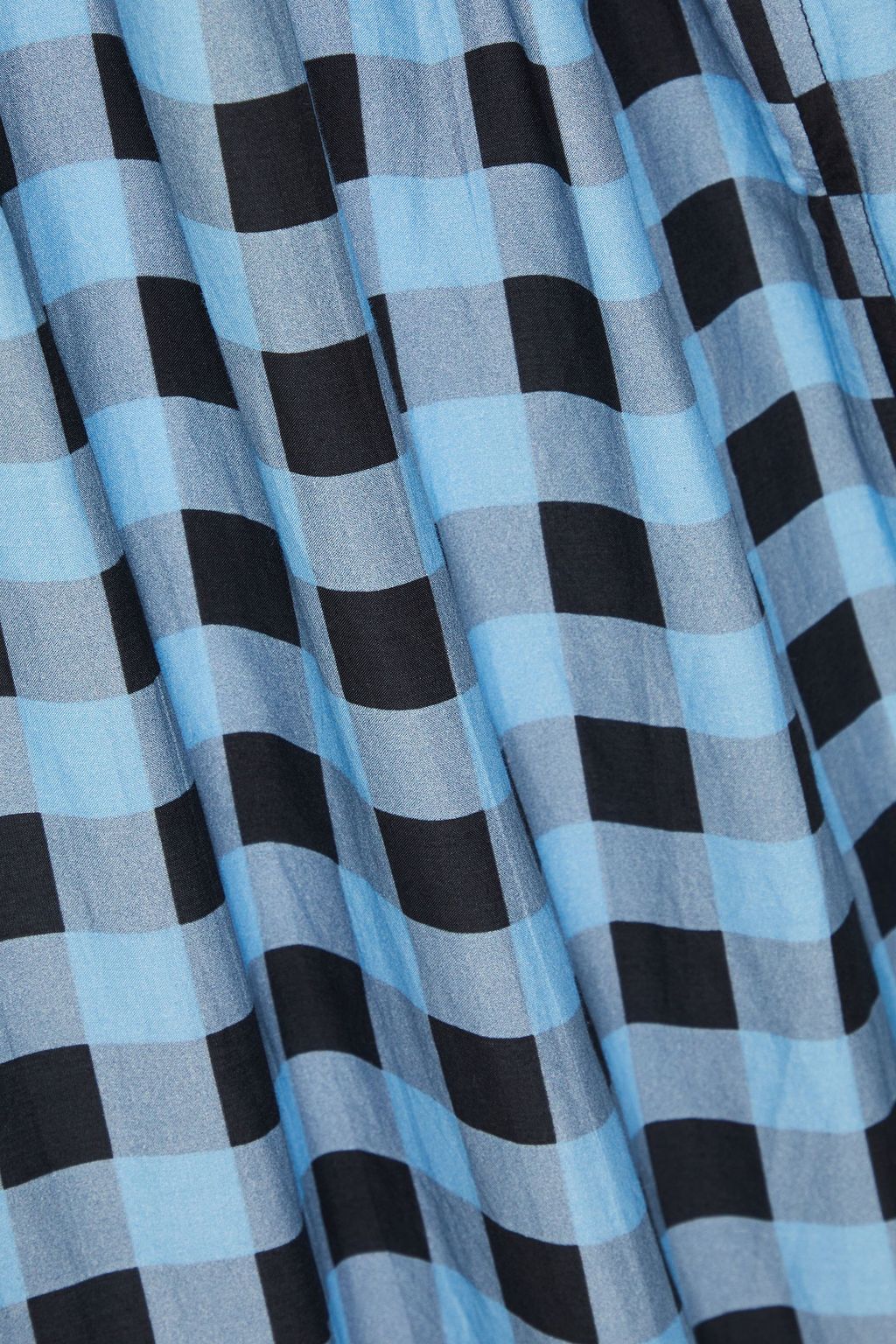 GANNI Gingham cotton and silk-blend midi dress