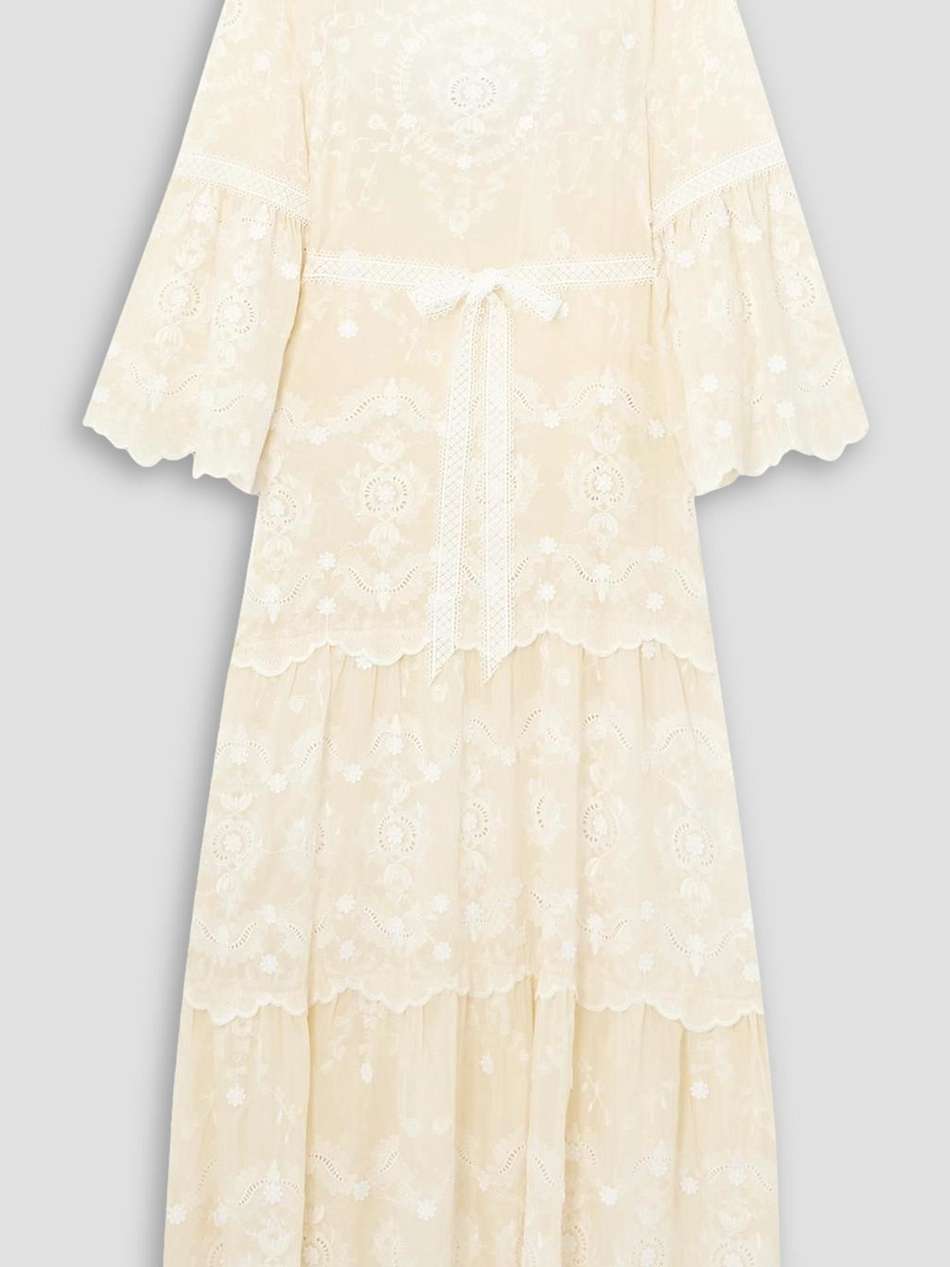 charlize appliquéd embroidered broderie anglaise cotton-blend maxi dress