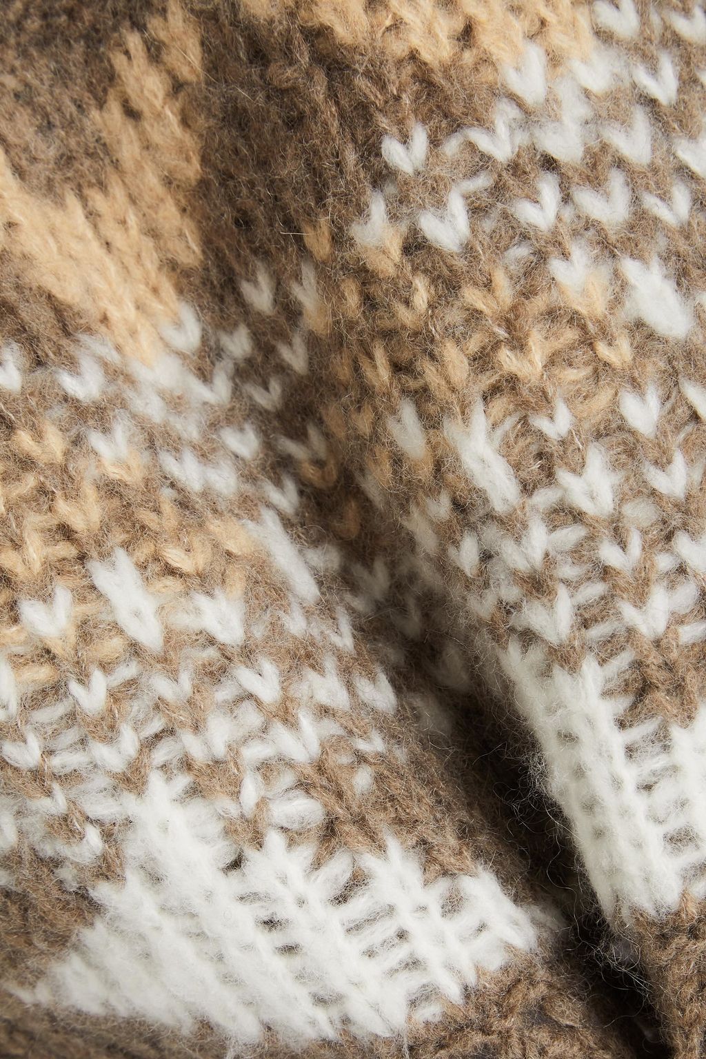 NAADAM كنزة رياضية بياقة طويلة من مزيج صوف المارينو بحبكة Fair Isle