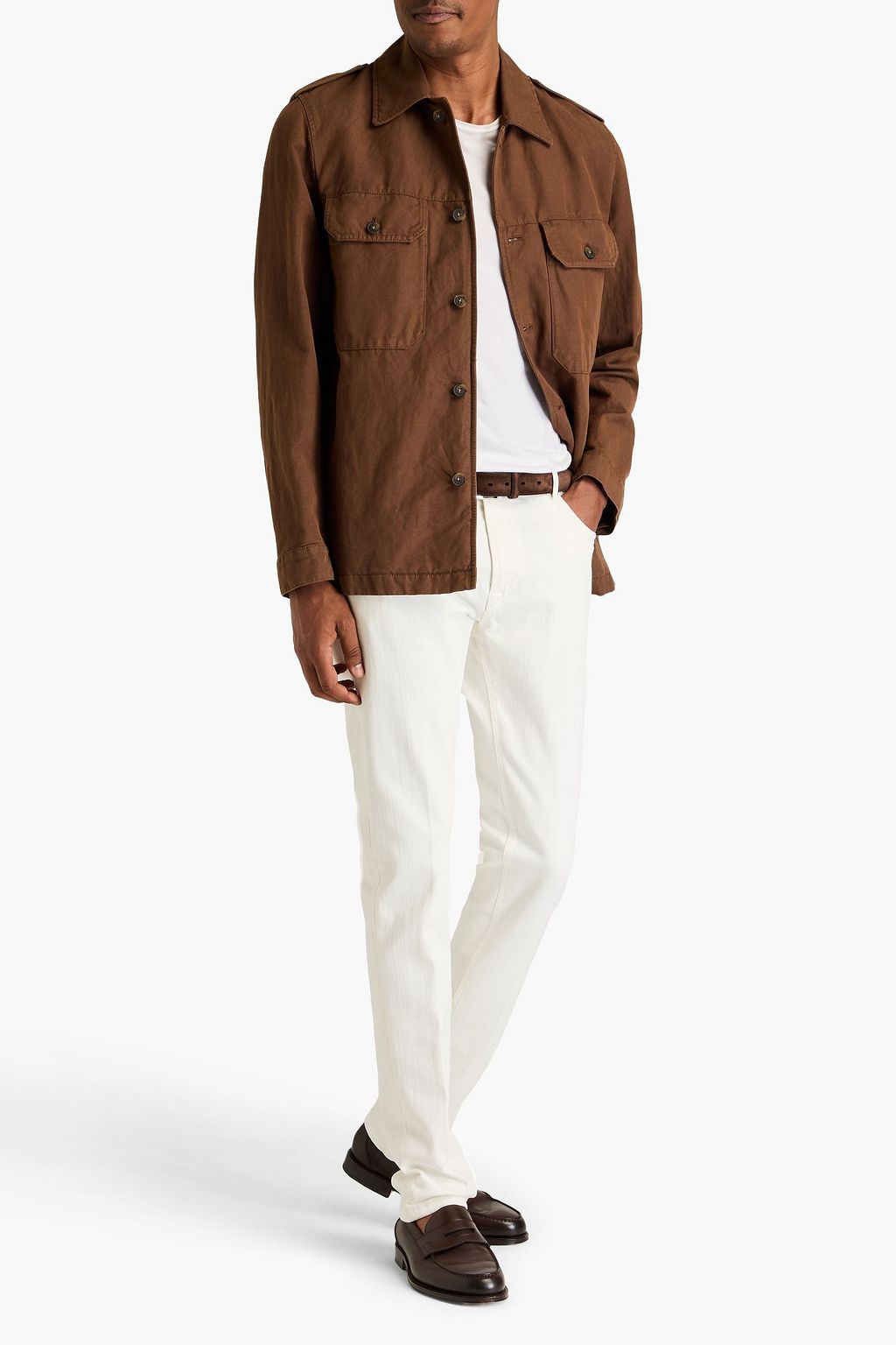 TOD'S Cotton and linen-blend canvas jacket